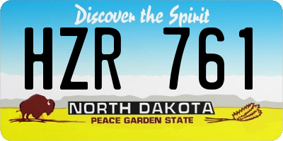 ND license plate HZR761