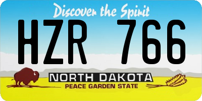 ND license plate HZR766