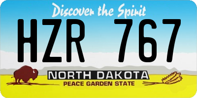ND license plate HZR767