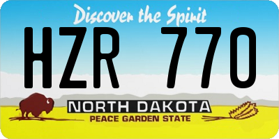 ND license plate HZR770