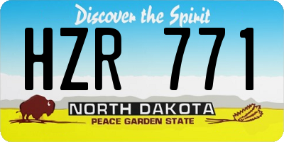 ND license plate HZR771