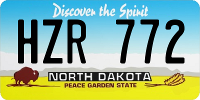 ND license plate HZR772