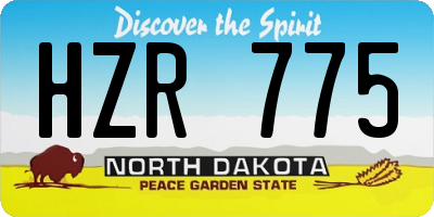 ND license plate HZR775
