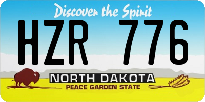 ND license plate HZR776