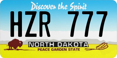 ND license plate HZR777