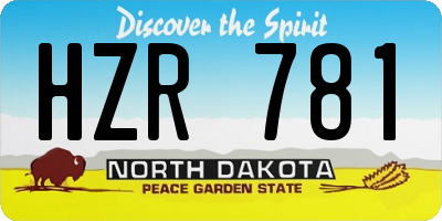 ND license plate HZR781