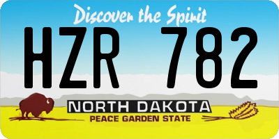 ND license plate HZR782