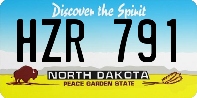 ND license plate HZR791