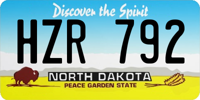 ND license plate HZR792