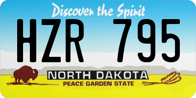 ND license plate HZR795