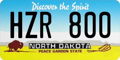 ND license plate HZR800