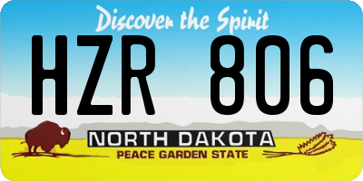 ND license plate HZR806
