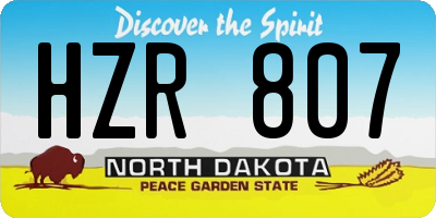 ND license plate HZR807