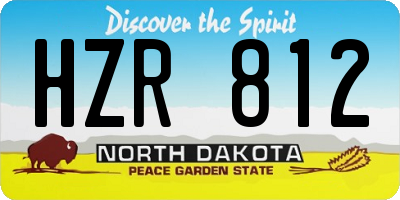 ND license plate HZR812