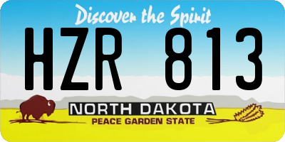 ND license plate HZR813