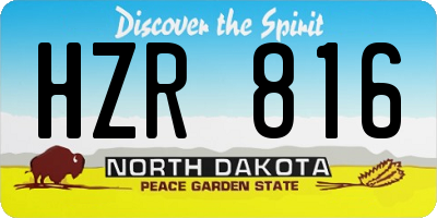 ND license plate HZR816