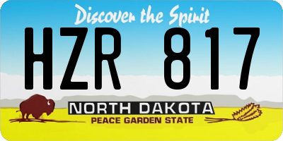 ND license plate HZR817