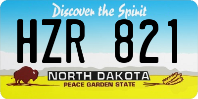 ND license plate HZR821