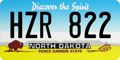 ND license plate HZR822