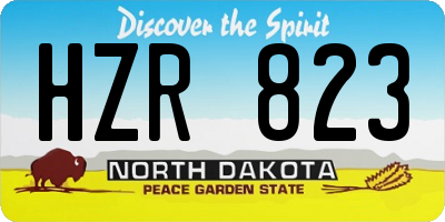 ND license plate HZR823