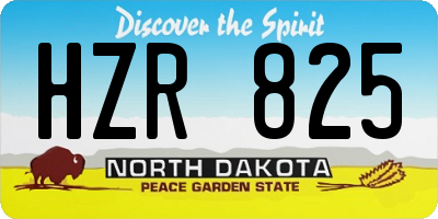 ND license plate HZR825