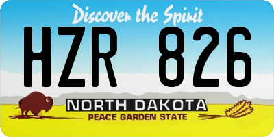 ND license plate HZR826