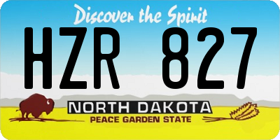 ND license plate HZR827