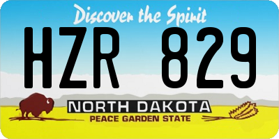 ND license plate HZR829