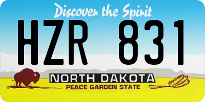 ND license plate HZR831