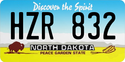 ND license plate HZR832