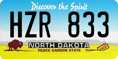 ND license plate HZR833