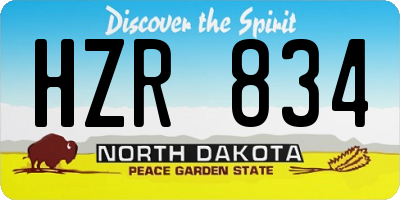 ND license plate HZR834
