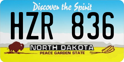 ND license plate HZR836