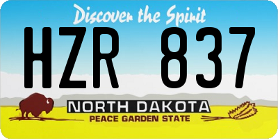 ND license plate HZR837
