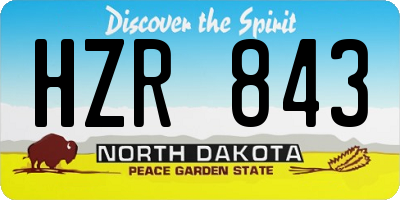 ND license plate HZR843