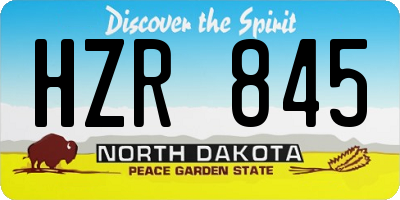 ND license plate HZR845