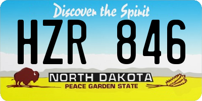 ND license plate HZR846