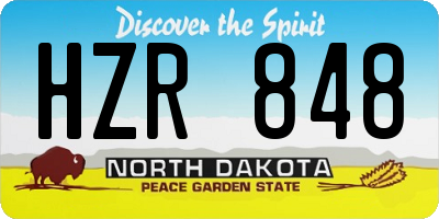 ND license plate HZR848