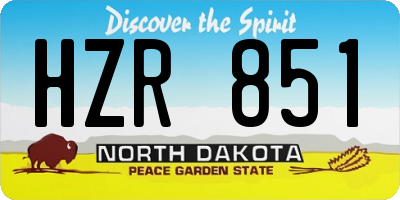 ND license plate HZR851