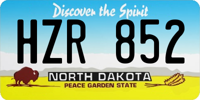 ND license plate HZR852