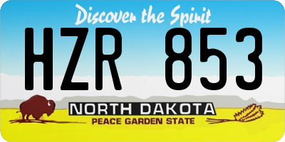 ND license plate HZR853