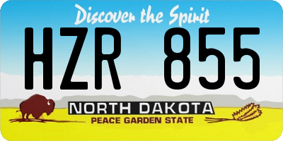 ND license plate HZR855