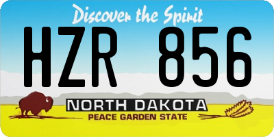 ND license plate HZR856