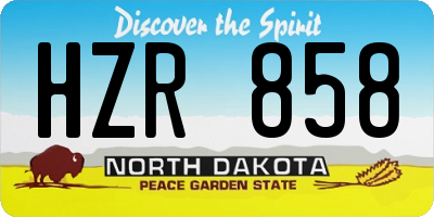 ND license plate HZR858
