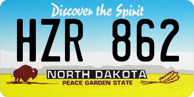ND license plate HZR862
