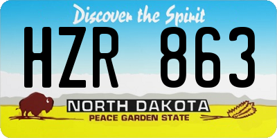 ND license plate HZR863