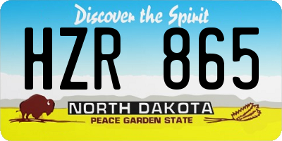 ND license plate HZR865