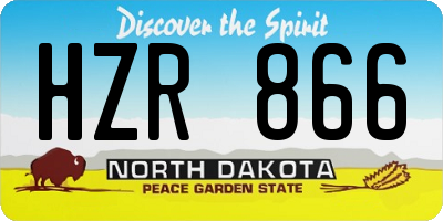 ND license plate HZR866