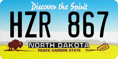 ND license plate HZR867