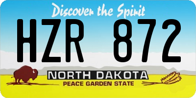 ND license plate HZR872